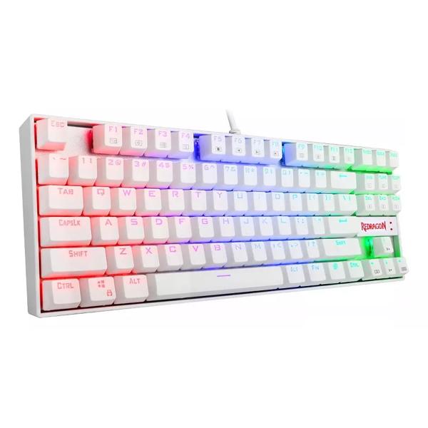 Teclado Mecánico Gamer Redragon Kumara K552us Blanco Luz Rgb